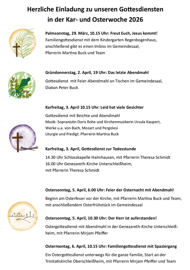 Kar-und Osterwoche 2026