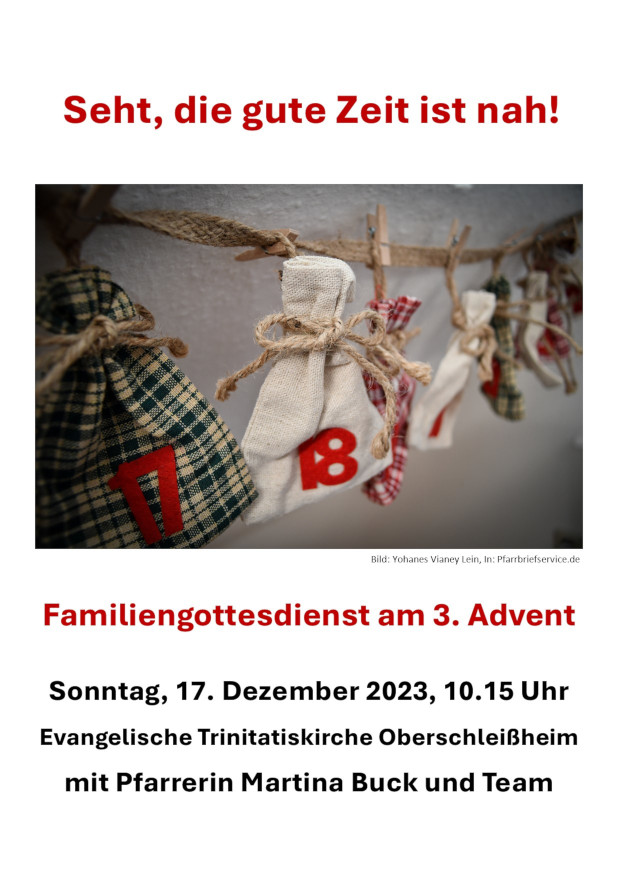 Familiengottesdienst 3. Advent 2023