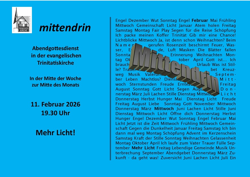 Plakat Mittendrin Februar 2026