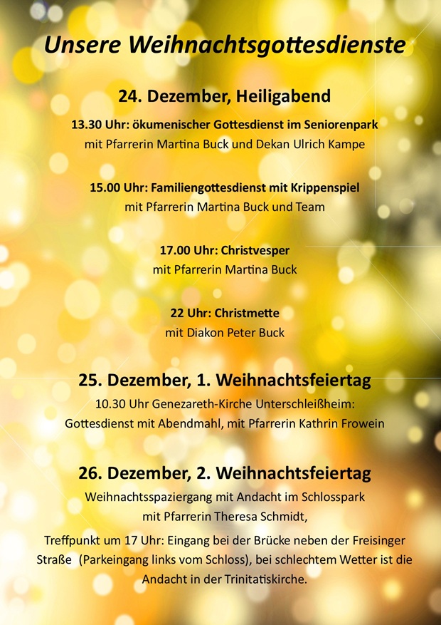 Weihnachtsgottesdienste