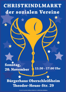 Plakat Christkindlmarkt der sozialen Vereine 2022